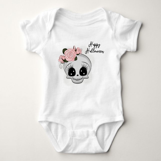 Niedlich Baby Skull Baby Bodysuit Baby Strampler (Vorderseite)