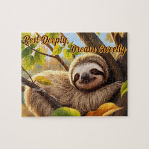 Niedlich Baby Sloth "Erholung Tief, träumen süß" s Puzzle