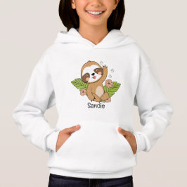 Niedlich Baby Sloth Individuelle Name Hoodie