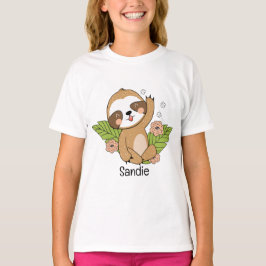 Niedlich Baby Sloth Individuelle Name T-Shirt
