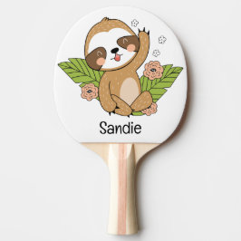 Niedlich Baby Sloth Individuelle Name Tischtennis Schläger