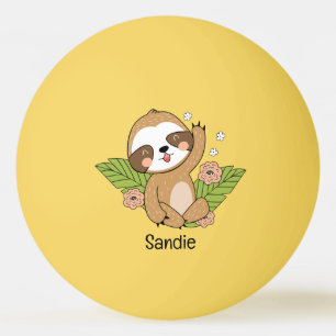 Niedlich Baby Sloth Individuelle Name Tischtennisball