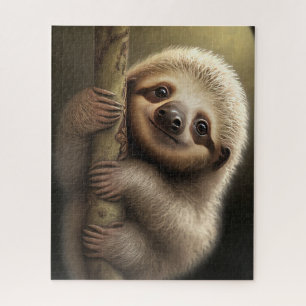 Niedlich Baby Sloth Smiling Wildlife Nature Animal Puzzle