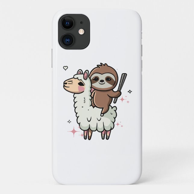 Niedlich Baby Sloth und Llama Case-Mate iPhone Hülle (Rückseite)