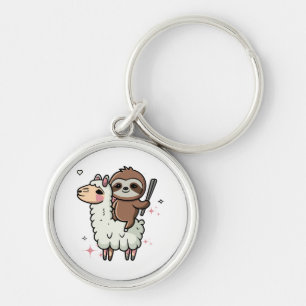 Niedlich Baby Sloth und Llama Schlüsselanhänger