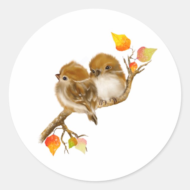 Niedlich Baby Sparrows Bird Sticker (Vorderseite)