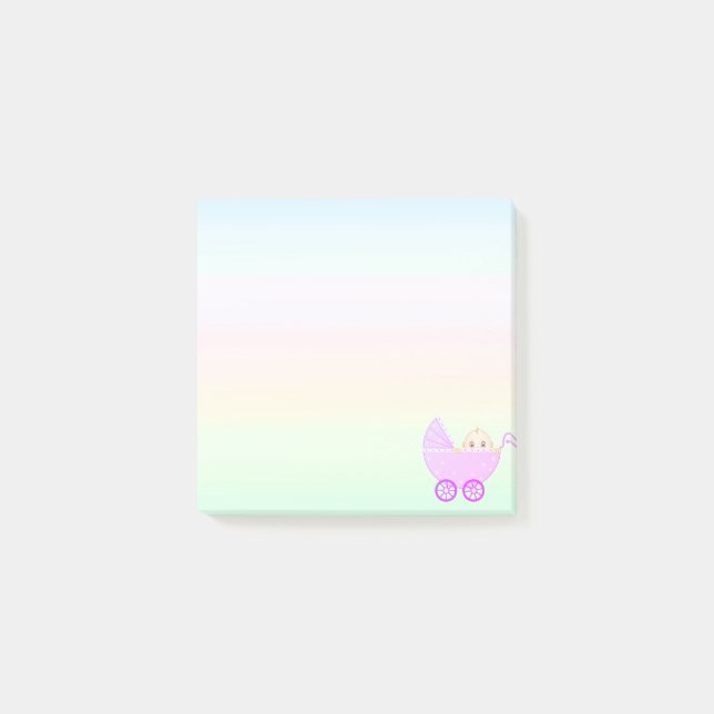 Niedlich Baby Stroller Post-it Klebezettel (Vorderseite)