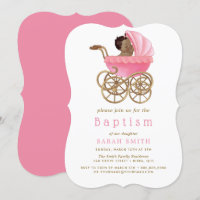 Niedlich Baby Stroller Pram Pink Taufe Christening