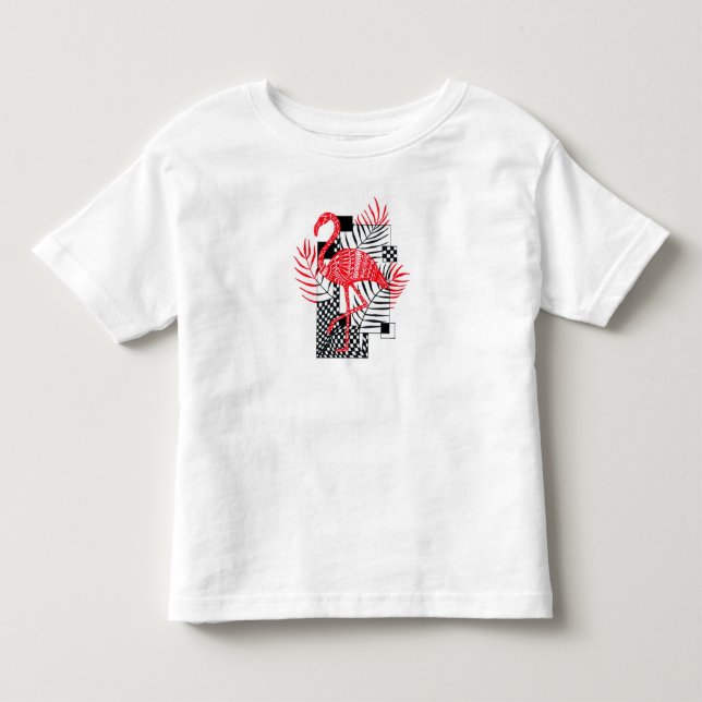 Niedlich Baby T - Shirt Red Flamingo Print (Vorderseite)