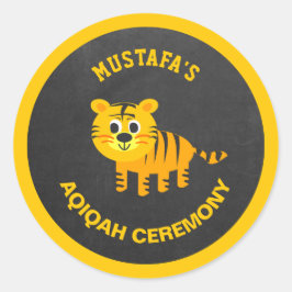 Niedlich Baby Tiger Aqiqah Runder Aufkleber