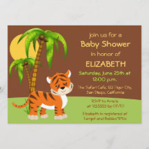 Niedlich Baby Tiger Baby Dusche Einladung