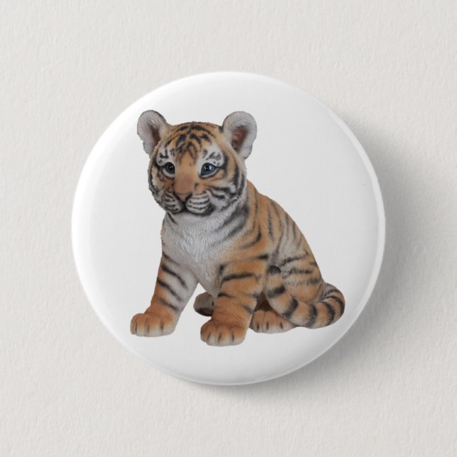 Niedlich Baby Tiger Cub Button (Vorderseite)