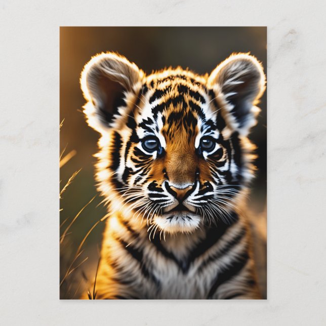 Niedlich Baby Tiger Cub Postkarte (Vorderseite)
