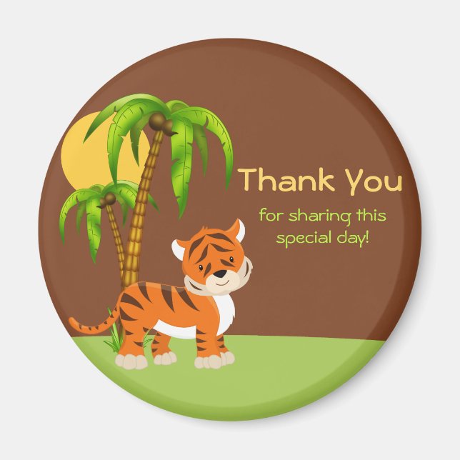 Niedlich Baby Tiger Danke Magnet (Vorne)