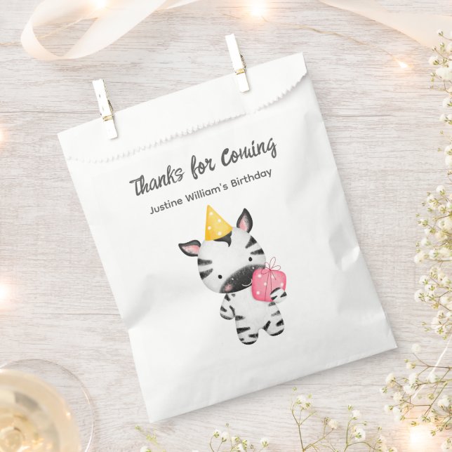 Niedlich Baby Tiger mit Geschenk, Danke Party Geschenktütchen (Ausgeschnitten)