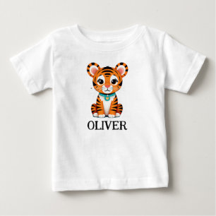 Niedlich Baby Tiger Personalisiert T-shirt