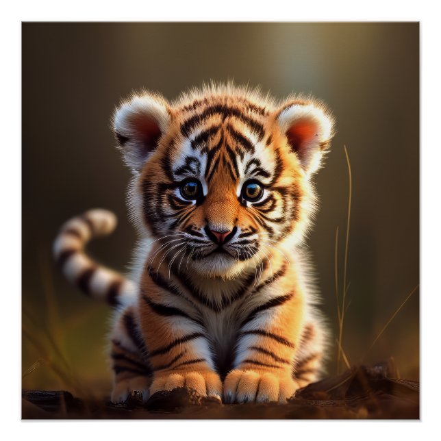 Niedlich Baby Tiger Poster (Vorderseite)