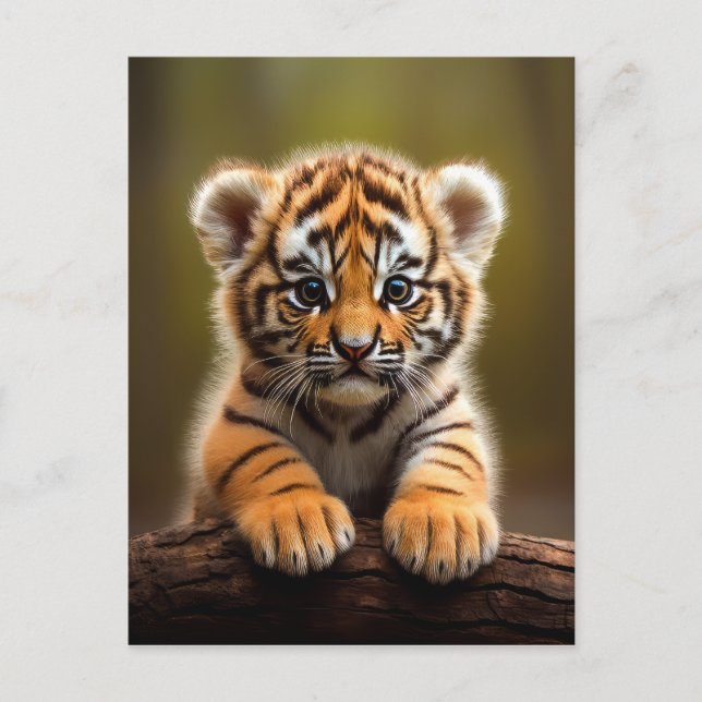 Niedlich Baby Tiger Postkarte (Vorderseite)