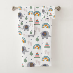 Niedlich Baby Toy Pattern Badhandtuch Set