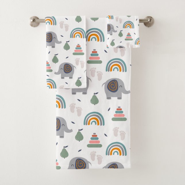 Niedlich Baby Toy Pattern Badhandtuch Set (Insitu)