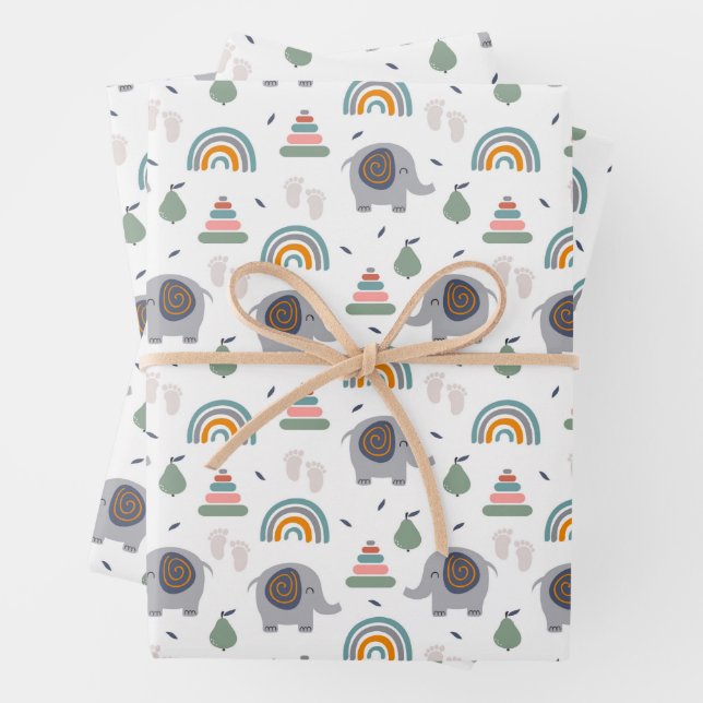 Niedlich Baby Toy Pattern Geschenkpapier Set (Beispiel)