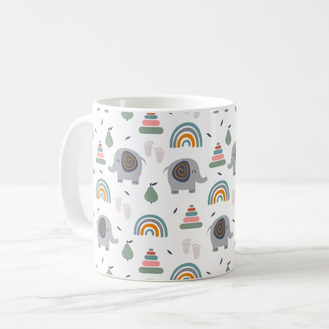 Niedlich Baby Toy Pattern Kaffeetasse (Vorderseite Links)