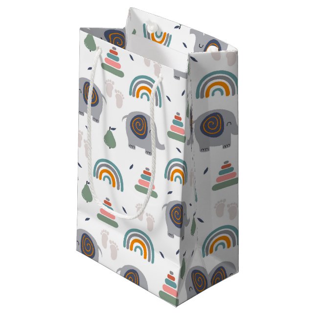 Niedlich Baby Toy Pattern Kleine Geschenktüte (Vorderseite Schrägansicht)