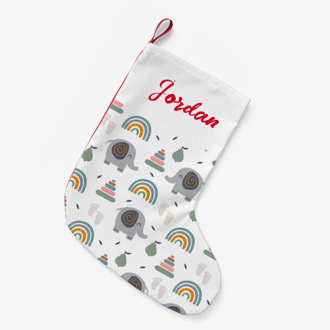 Niedlich Baby Toy Pattern Kleiner Weihnachtsstrumpf (Vorderansicht (hängend))