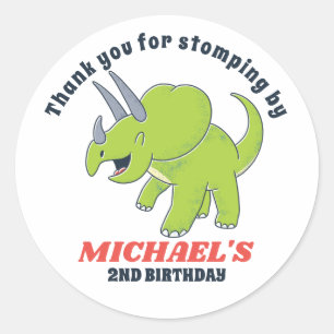 Niedlich Baby Triceratops Dinosaurier Kindergeburt Runder Aufkleber