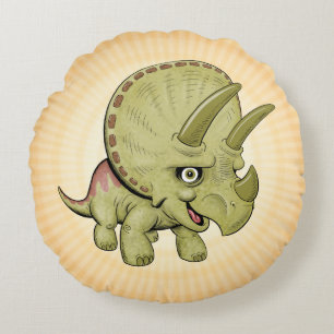 Niedlich Baby Triceratops Pillow Rundes Kissen