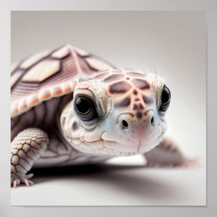 Niedlich Baby Turtle Portrait Platz 1:1 Poster