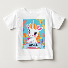 Niedlich Baby Unicorn Butterfly Individuelle Name T-shirt