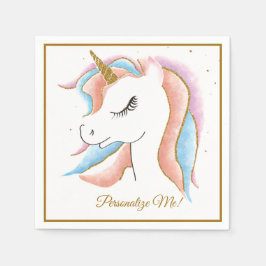 Niedlich Baby Unicorn Magische Pastel Personalisie Serviette