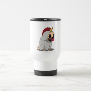 Niedlich Baby Unicorn Mops Hund Reisebecher