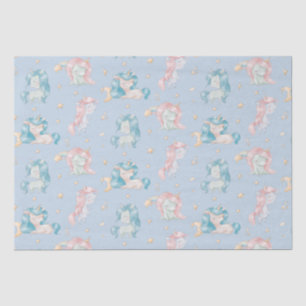 Niedlich Baby Unicorn Pink Blue Pastel Kinderzimme Seidenpapier