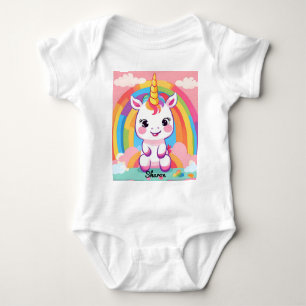 Niedlich Baby Unicorn Rainbow Baby Strampler