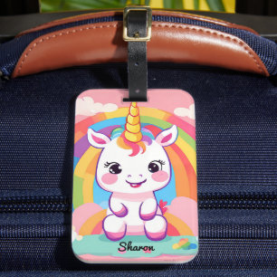 Niedlich Baby Unicorn Rainbow Gepäckanhänger