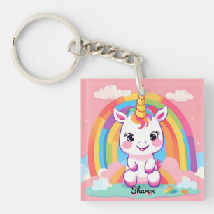 Niedlich Baby Unicorn Rainbow Schlüsselanhänger