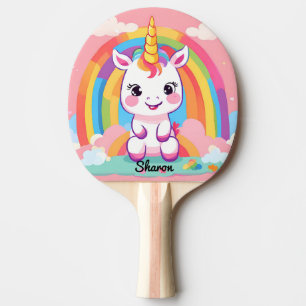 Niedlich Baby Unicorn Rainbow Tischtennis Schläger