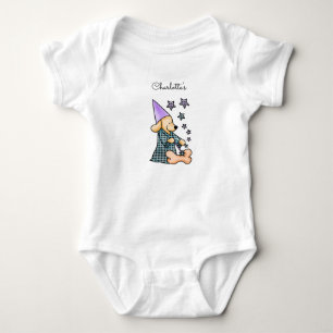 Niedlich Baby Unisex Blue Elegante Hunde Name hinz Strampler
