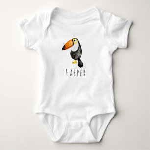Niedlich Baby Unisex Watercolor Jungle Toucan und  Baby Strampler