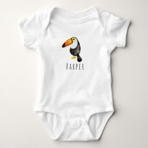 Niedlich Baby Unisex Watercolor Jungle Toucan und  Strampler