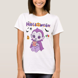 Niedlich Baby Vampire Halloween Kawaii Design T-Shirt