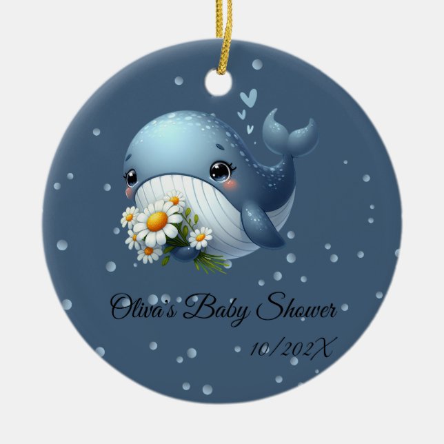 Niedlich Baby Whale Baby Dusche Ornament (Vorne)