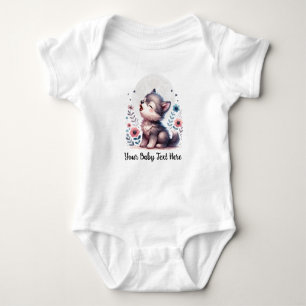Niedlich Baby Wolf Howling Baby Strampler