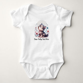 Niedlich Baby Wolf Howling Strampler