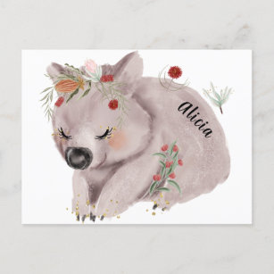 Niedlich Baby Wombat Gold Speckle Custom Postkarte