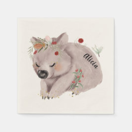 Niedlich Baby Wombat Gold Speckle Custom Serviette