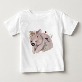 Niedlich Baby Wombat Gold Speckle Individuelle Nam Baby T-shirt