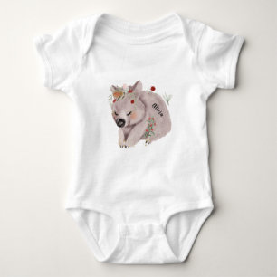 Niedlich Baby Wombat Gold Speckle Individuelle Nam Strampler